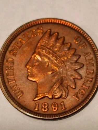 1891 Indian head penny uncirculated condition full liberty with 4 diamonds