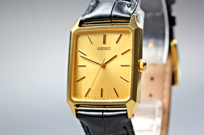 MINT New Old Stock] SEIKO SPIRIT 7N01-5180 Tank Gold Square Quartz