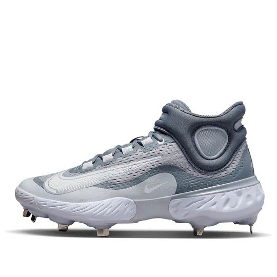 Nike Alpha Huarache Elite 4 Mid Wolf Grey DJ6520-012 Baseball Cleats Men Size 12