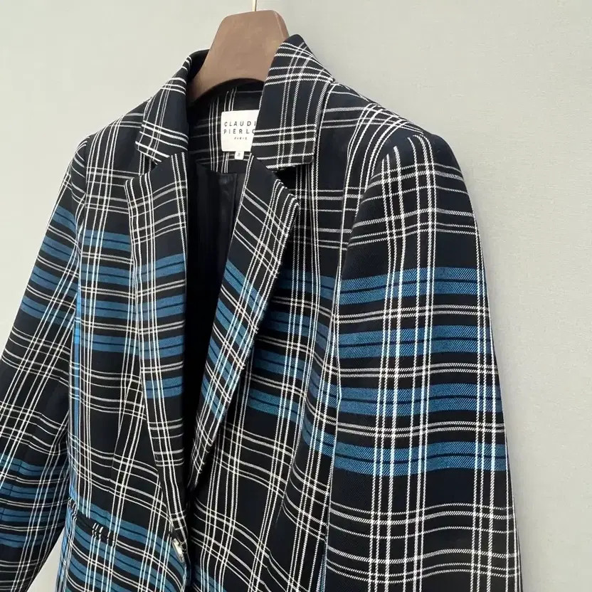 Clodipiero Checked Pattern Jacket - Navy & White - image 8