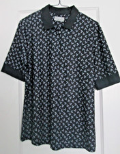 Callaway GOLF polo shirt LOGO design Opti-Dri Med Dark Blue pro zipper top NWOT