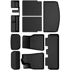 3D Floor Mats Cargo Mats Backrest Mat Full Set for 20-24 Tesla Model Y 7 Seats