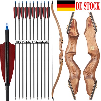 60'' Traditioneller Takedown Recurve Bogen 30-50lbs Bogenschießen Jagd Schießen