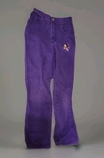 Vintage Disney Minnie Mouse Purple Denim Jeans Size 12 Girls Embroidered Mickey