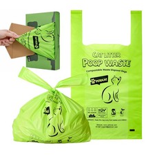 Cat Litter Bags for Poop, Certified Compostable Cat Waste Disposal Bag, Leakp...