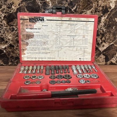 Used Lang Kastar 972 40pc Master Rethreader Thread Cleaning Kit Incomplete USA