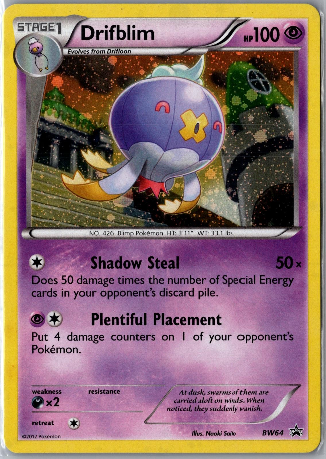 Drifblim BW64 Holo Promo Black And White Promo Pokemon Near Mint