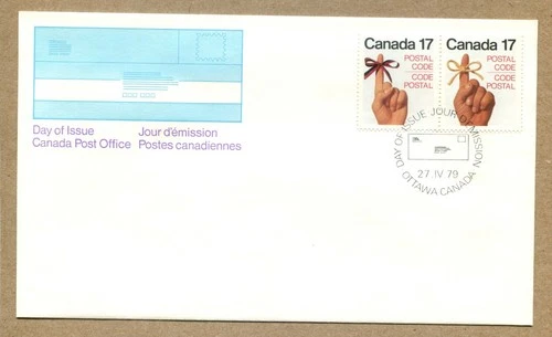 CANADA 1979-04-27  First Day Cover Sc815-16 POSTAL CODE Se-tenant pair 2x17¢ FDC