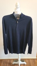 Express Men Blue 3/4 Zip Sweater Office Casual Sz Medium
