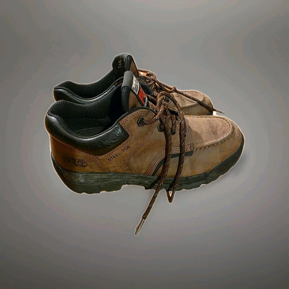 Timberland PRO Series Steel Toe Work Shoes Brown Leather Size 10M - Image 2 of 4