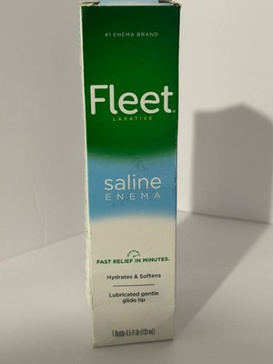 FLEET SALINE ENEMA LAXATIVE 4.5 oz FAST RELIEF BOX HAS SHELF WEAR EXP. 03/27