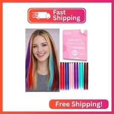 12PCS Colored Hair Extensions Clip in, 22" Straight Hair Extensions for Kids Gir
