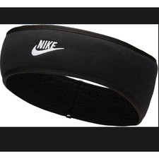 Nike Club Fleece Headband Black Light Grey Heather Winter Sports One Size
