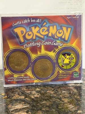 Hasbro Pokémon Battling Coin Game 1999 Pikachu 3 Coins Holographic Ages 7+