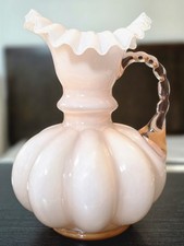 Vintage Fenton Pink Opalescent Melon Pitcher ...