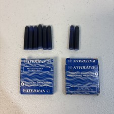 VTG Waterman Fountain Pen 52012 Florida Blue Ink Cartridges 8 Refills Dried Out