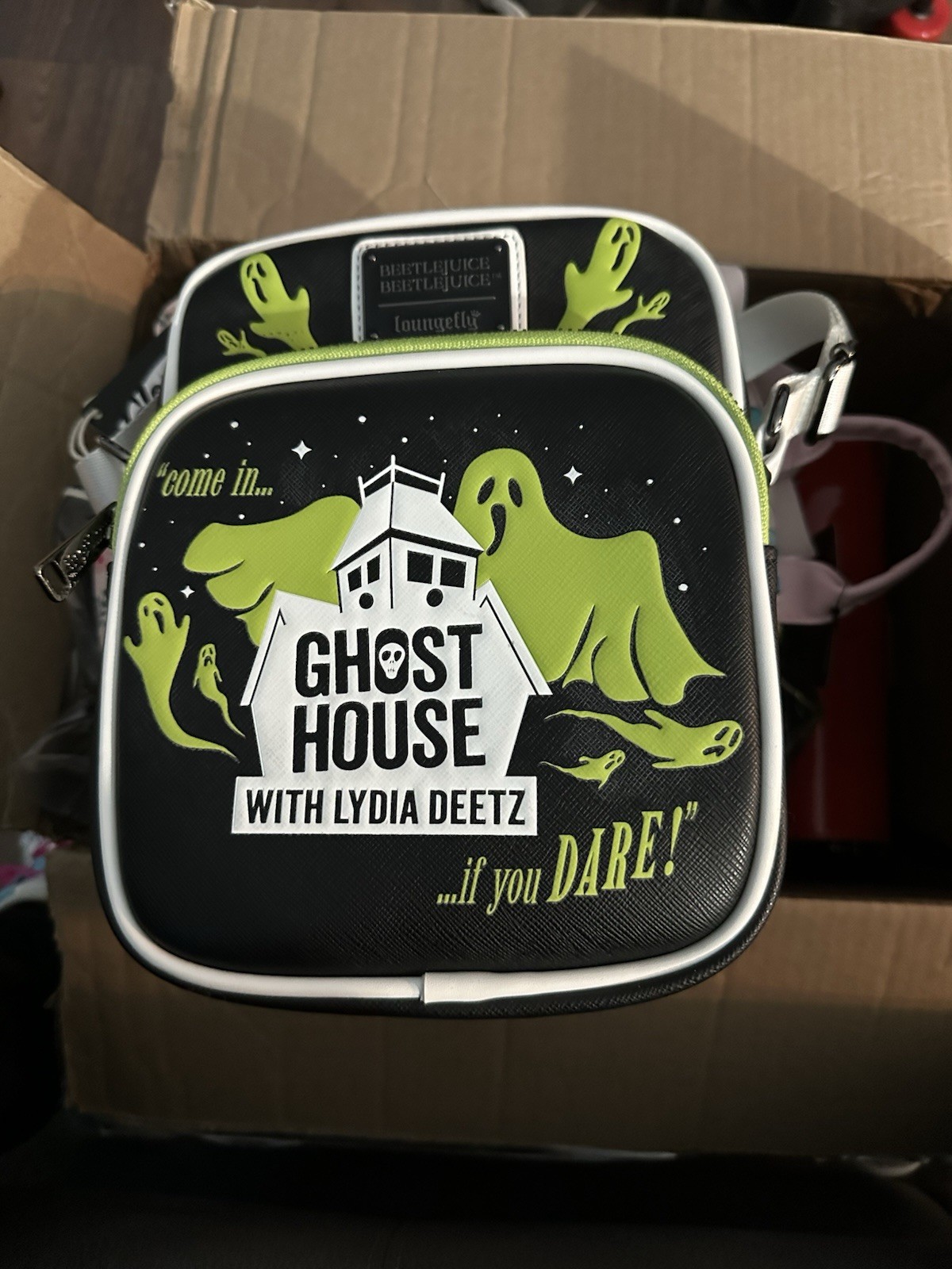 Glow in the Dark Bettlejuice Ghost House Loungefly Crossbody