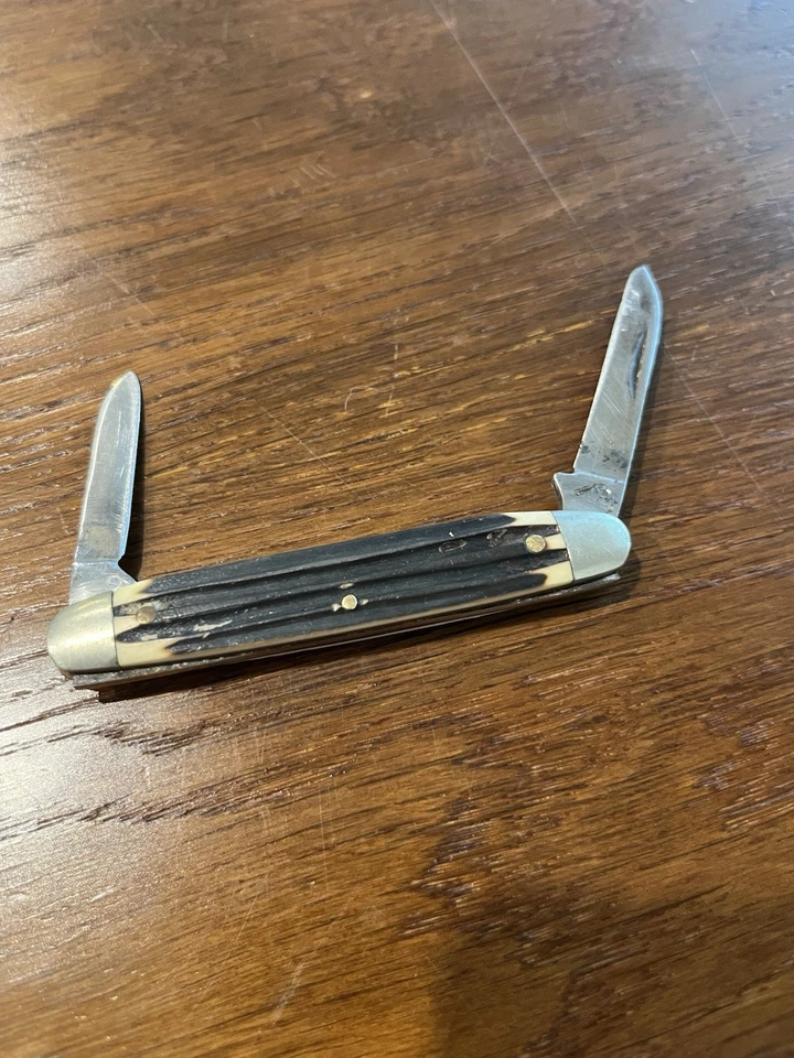 Cuchillo Jack Vintage 2 Hojas - Mango Jigged, Refuerzos de Plata Níquel, Navaja de Bolsillo Foto 2 de 4