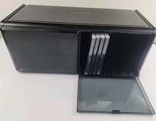 Vintage CD Bank Black Plastic Double Storage Case Holder Stackable 2014814