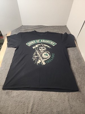 Sons Of Anarchy Ireland SOA Shirt Mens Large Black Short Sleeve Graphic DS Y2k