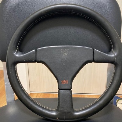 Genuine MOMO Cobra Steering Wheel Black Leather JDM Racing Made in Italy