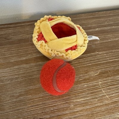 NWT Bark Box Hairy Cherry Pie Thanksgiving Potlick Tennis Ball Dog Toy Sz Large