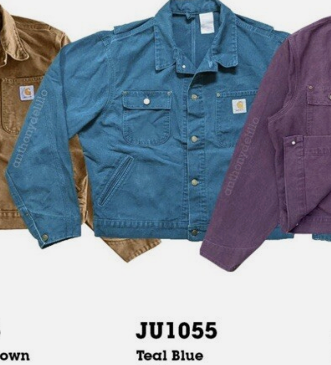 Vintage Carhartt Chore Jacket JU1055 Unlined Trucker Canvas Teal