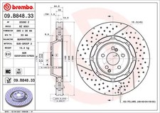 Bremsscheibe (pro Einheit) BREMBO 09.B848.33 Bremsscheibe (pro Einheit) BREMBO 09.B848.33