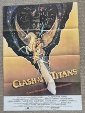 Vintage 1981 Clash of the Titans Original Fold-out Movie Poster Photo Magazine