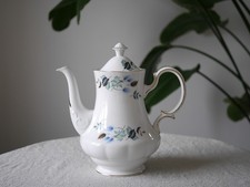 Colclough Linden Bone China Coffee Pot, Gilt Trim, Leaf Spray Decoration