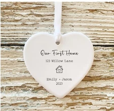 Our First House Christmas Ornament - Personalized Housewarming Gift - New Hom...