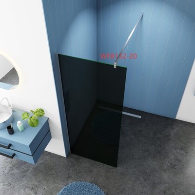 Walk in Schwarz Duschwand  80-140 Rauchglas  Duschabtrennung 8mm /10mm NANO ESG