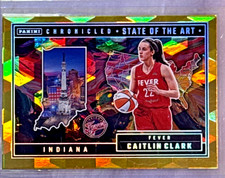 Caitlin Clark 2025 Panini Chronicled Yellow Cubic Parallel State Of The Art -#89