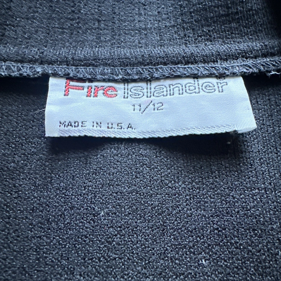 Jaqueta Blazer Vintage Fire Islander Preta Tweed Botão Fabricada nos EUA Tamanho 11 12 - Imagem 2 de 4