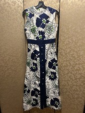 CM Coventry Vintage Blue Green White Floral Maxi Dress Size 2 4