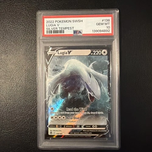PSA 10 Lugia V Silver Tempest Holo SWSH Pokemon Card 2022 138/195