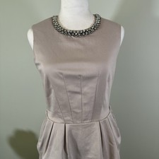 Ark & Co Sleeveless Peplum Dress Gray/Beige Medium