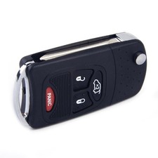 New 4 Button Flip Remote Key Fob Uncut Case Shell fit for Dodge Jeep Chrysler st