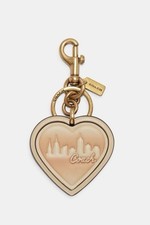 NWT Coach X Jennifer Lopez Heart y2k Kawaii Leather Bag Charm C6605 Gold/Cream