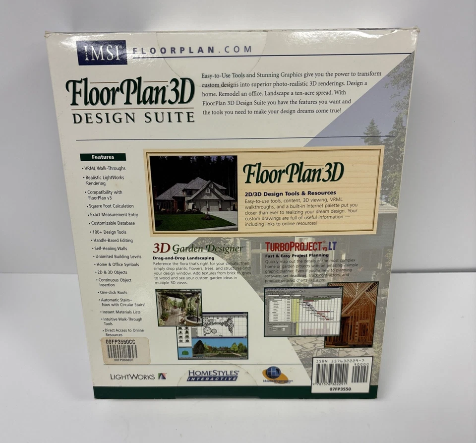 IMSI Floor Plan 3D Design Suite 2001 Version BIG BOX SEALED - Image 2 of 4