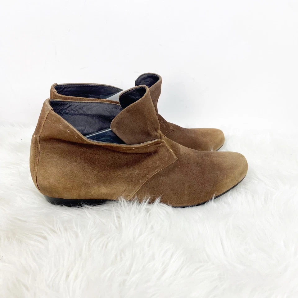 Elizabeth and James 6.5 B 女式棕色麂皮绒迷彩农民短靴 — 第 2/4 张图片