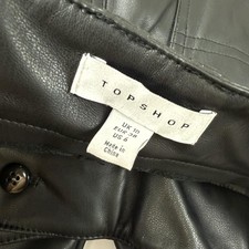 Black Topshop Faux Leather Pants for Women for sale