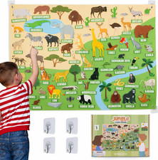 Lavagna Di Feltro Con 116 Figure Di Animali Della Giungla. Giochi Montessori E R