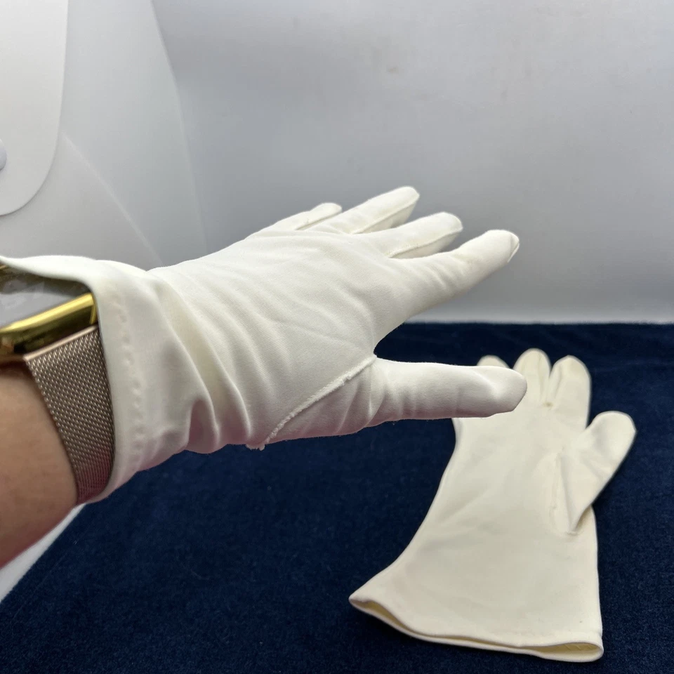 Guantes Para Mujer Vintage Azul Marfil Floral Coqueta Noche Fiesta Formal Eduardianos Foto 4 de 4