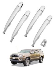 Exterior Door Handle Set Chrome 4pcs Compatible With 2003-2017 Silver