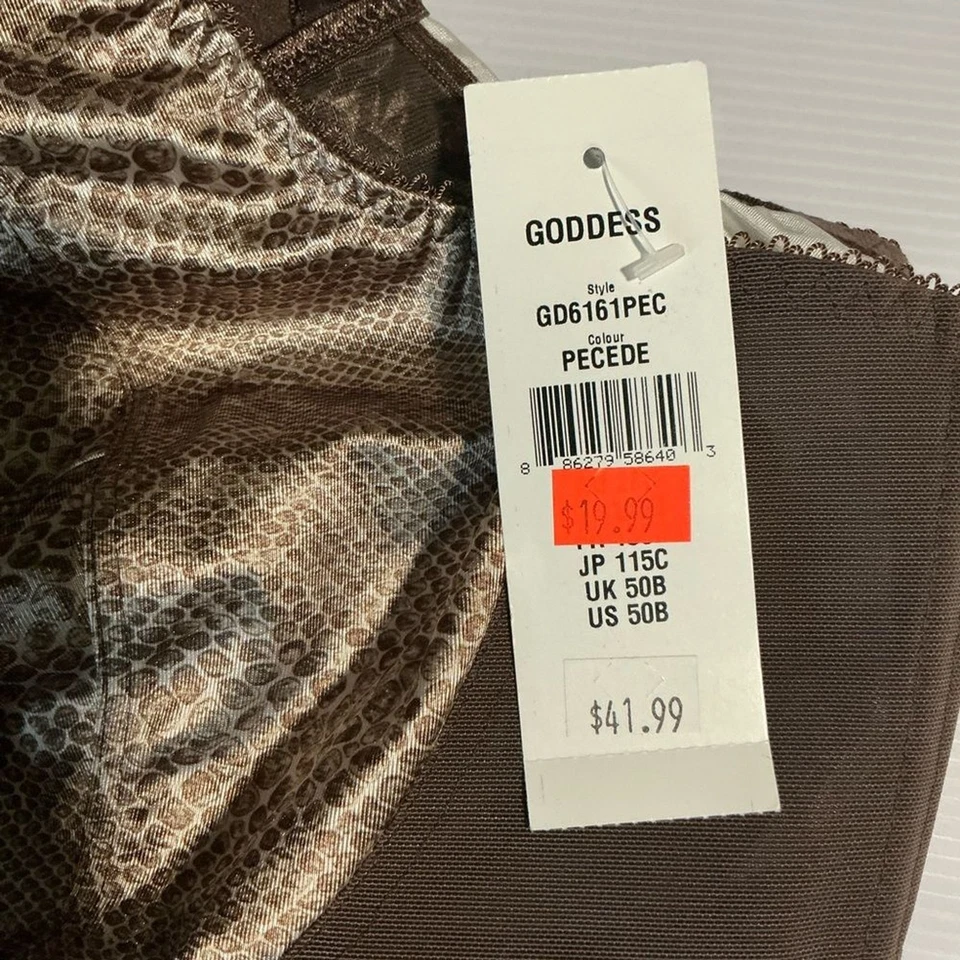 Lencería Goddess marrón brillante y dorada 50B Foto 2 de 4