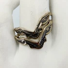 Pair of Vintage 925 STERLING Silver Stacked Stacking Chevron Rings! Size 9.75