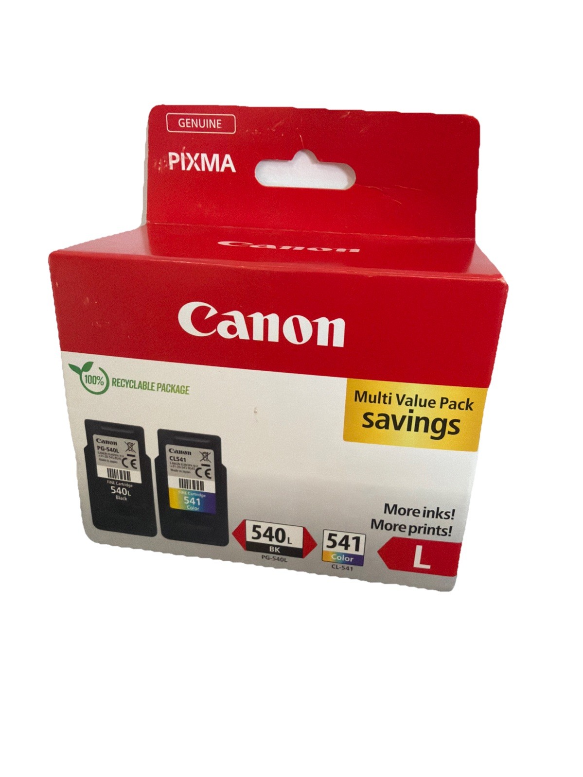 CANON PG-540L & CL-541 Black & Colour Ink Cartridge, Pixma Boxed