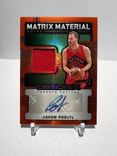Jakob Poetl Orange Matrix Material Auto /75 #MM-JPT 2024-25 Obsidian Raptors