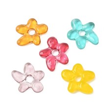 10pcs Flower Shape Bead Handmade Lampwork Glass Beads Flower Petal Beads for DIY